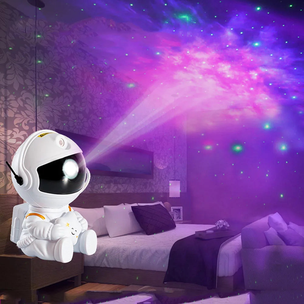 Astronaut Led Galaxy Projector Night Lights Sky Laser Star Nebula Projection Desk Lamps For Bedroom Decoration Atmospher Light