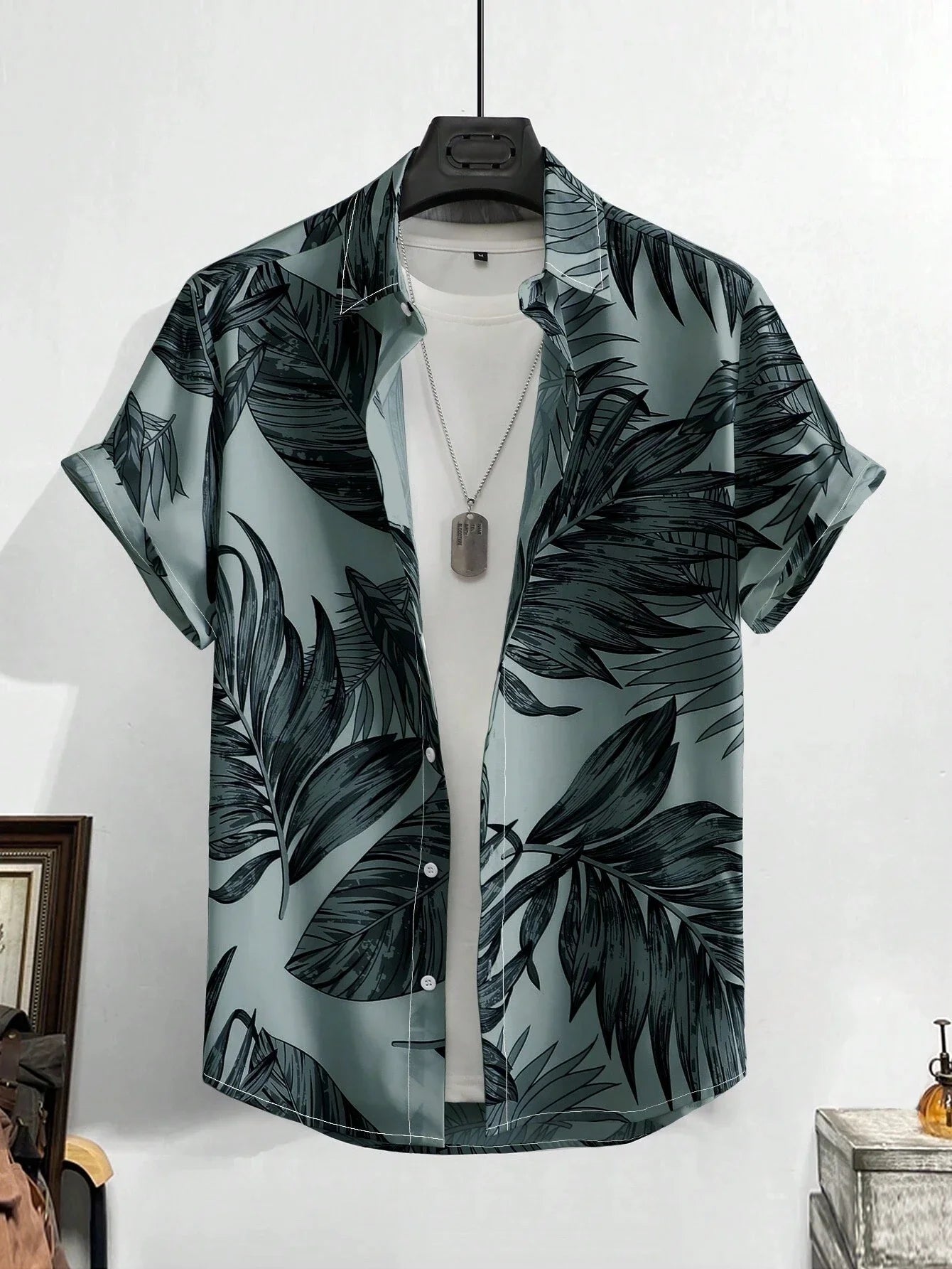 Hawaiian Shirt Man Print Casual Thin Beach Slim Fashion Shirt High Quality Luxury Black Social Vintage Funny Oversized Clothes