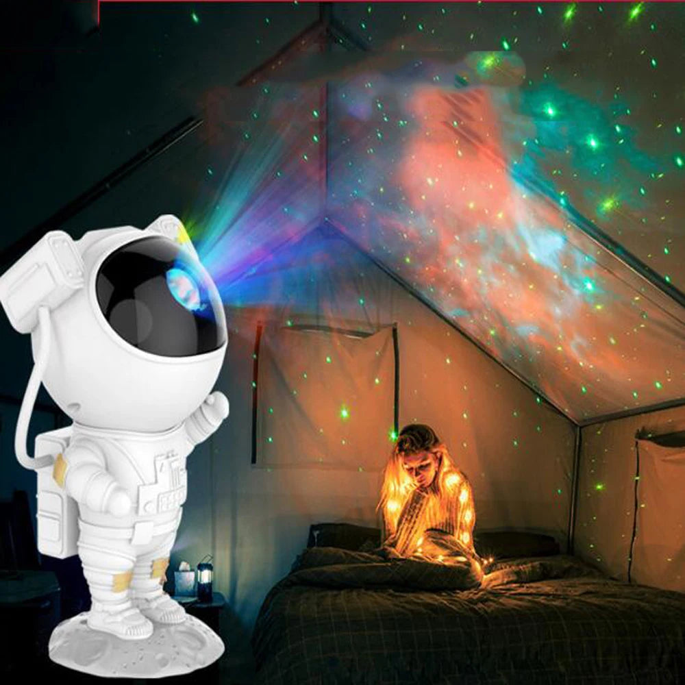 Astronaut Led Galaxy Projector Night Lights Sky Laser Star Nebula Projection Desk Lamps For Bedroom Decoration Atmospher Light