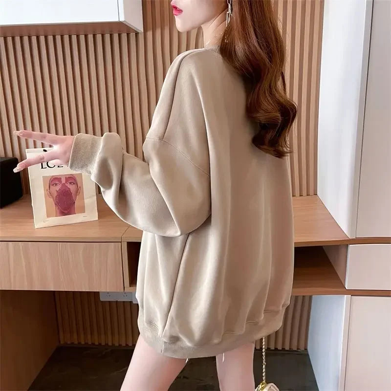 Women's Clothing Trendy Funny Cute 3D Cartoon Bear Streetwear Y2K Sweatshirt Korean O Neck Long Sleeve Oversize Pullover Hoodies