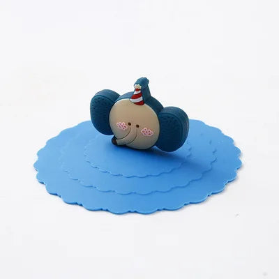 6 Colors 10cm Reusable Silicone Cup Cover Cute Seal Suction Cup Cover Dustproof Leakproof Tea Coffee Lids Cap Cup Accessories