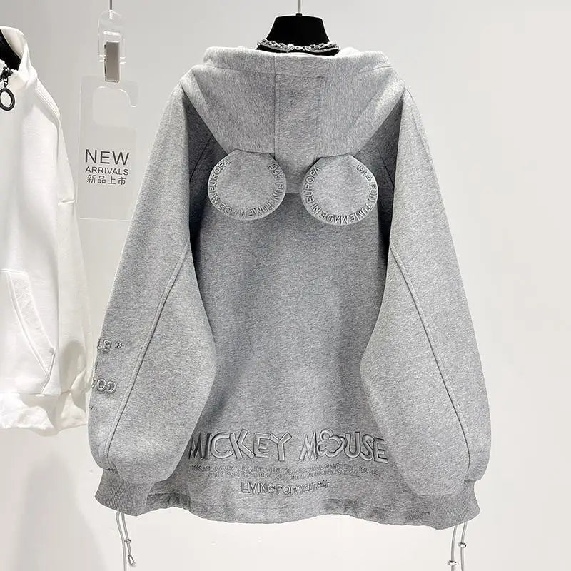 Disney New Arrival Top Fashion Autumn Cotton Loose Ins Casual Cartoon Embroidery Mickey Mouse Long Sleeve Hoodies