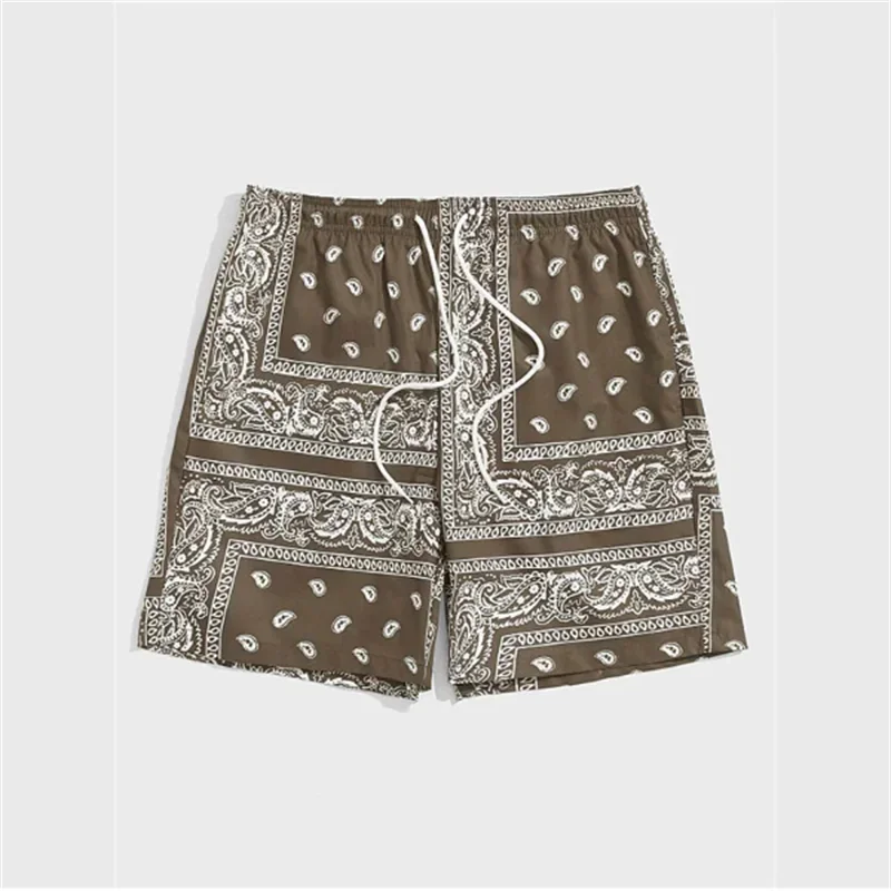 Trend Bandana Graphic Beach Short for Men Summer Fashion 3D Printed Swim Trunks Loose Casual Streetwear Hawaiian Short Pants