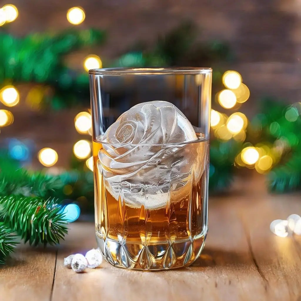 Large Ice Cube Tray Rose Shape Ice Molds Diamond 3D Silicone Mould Reusable for Cocktails Whiskey Party Supplies Ice Maker Mold