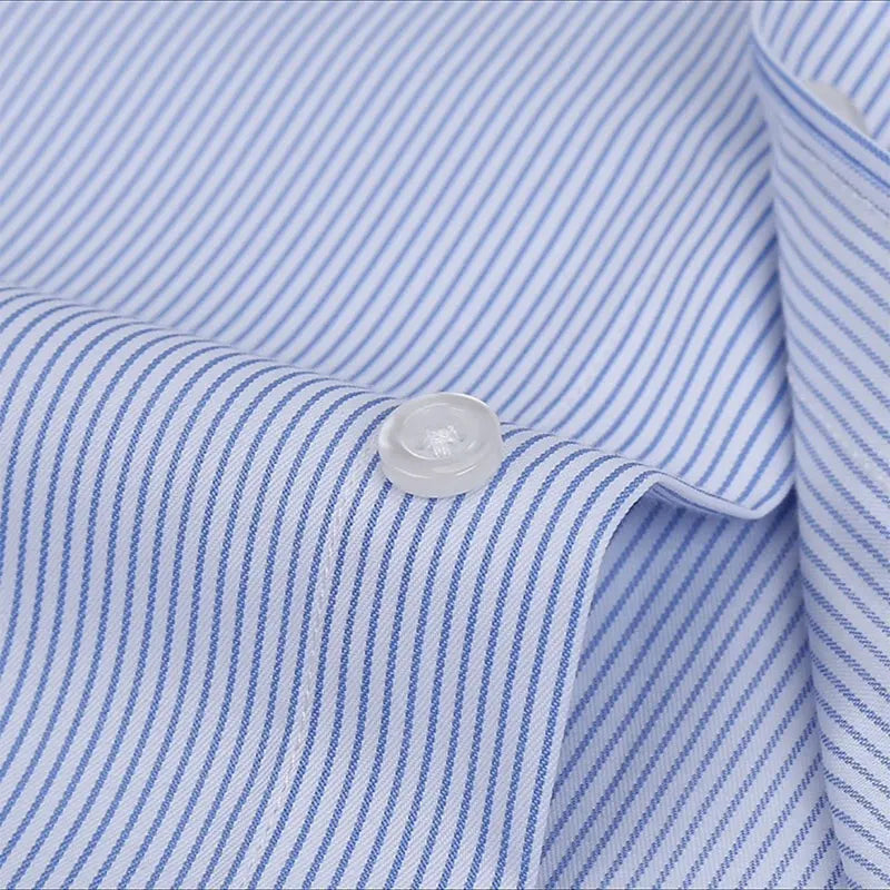 Summer thin men's business social short-sleeved shirt professional formal striped casual non-ironing breathable shirt slim fit