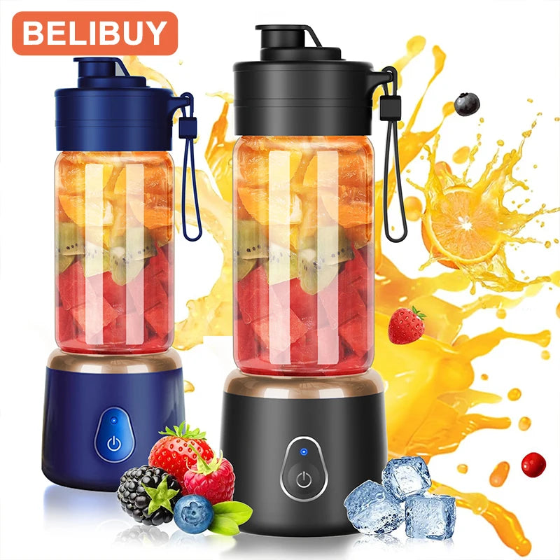 Portable Blender Electric Juicer 600ML Fruit Mixers 2000mAh USB Rechargeable Smoothie Mini Blender Multifunction Juice Maker