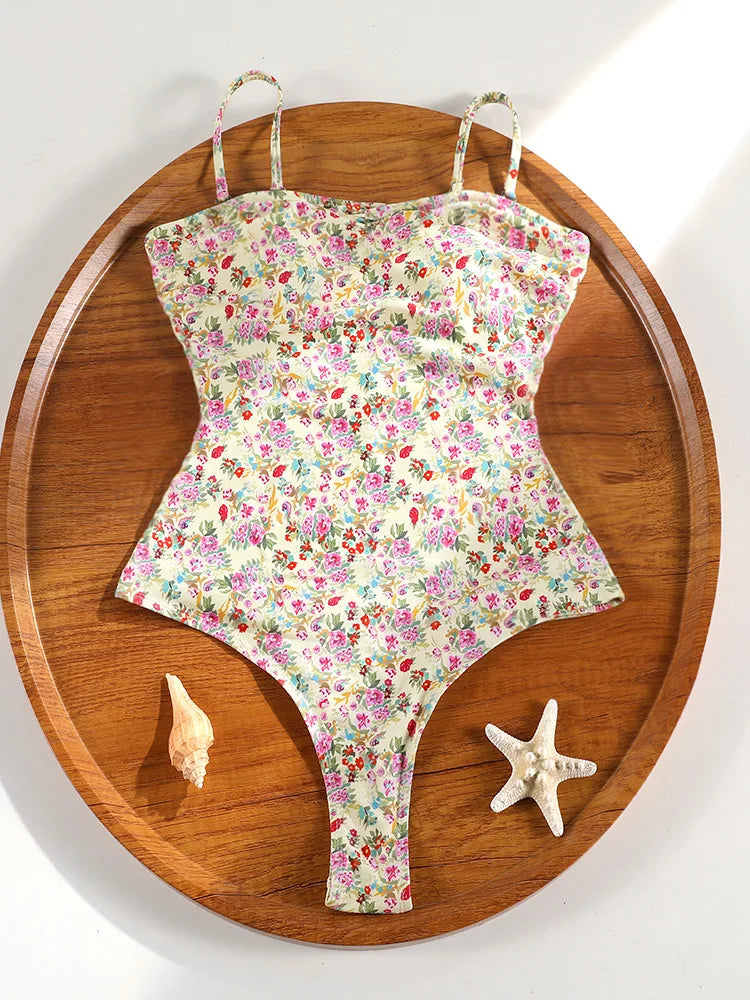 ZRTAK Sexy One Piece Swimsuit Female Sexy Women Monokini Swimwear 2025 Bandage Bathing Suit Pleated Biquini Vintage Beachwear