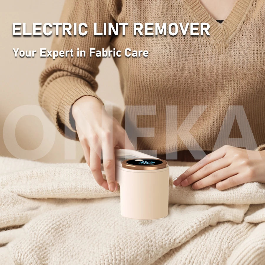 ONEKA Rechargeable Fabric Shaver Lint Remover Sweater Defuzzer Lints Fuzzs Pills Pilling Trimmer for Clothes Furniture Gift Idea
