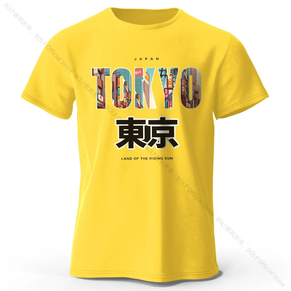 Tokyo Printed Fashion Forward 100% Cotton T-Shirt, Ultra Soft Round Neck Short Sleeve Tee, Perfect for Men & Women
