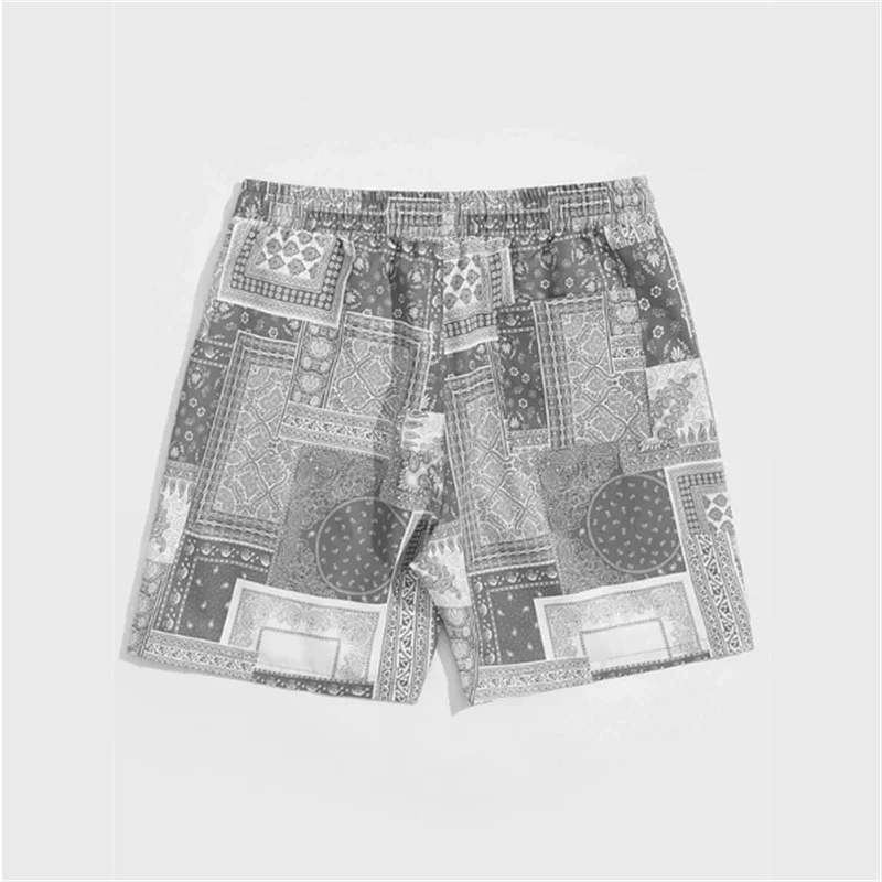 Trend Bandana Graphic Beach Short for Men Summer Fashion Swim Trunks Loose Casual Streetwear Hawaiian Short Pants