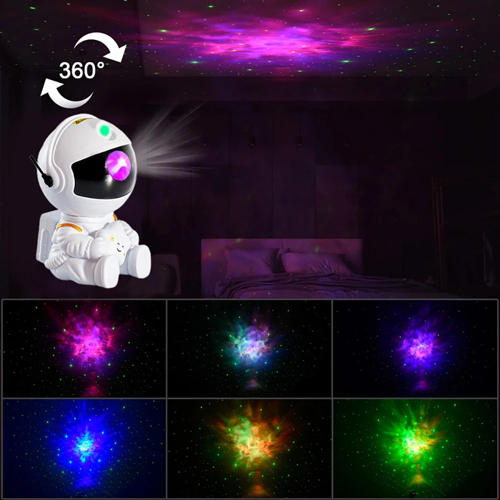 Astronaut Led Galaxy Projector Night Lights Sky Laser Star Nebula Projection Desk Lamps For Bedroom Decoration Atmospher Light