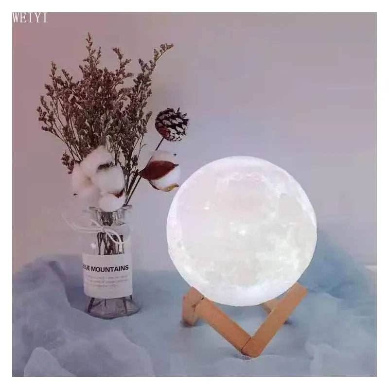 LED moon light galaxy light, DIY moon night light with plastic bracket, girl, boy, kids birthday gift, bedroom decoration night