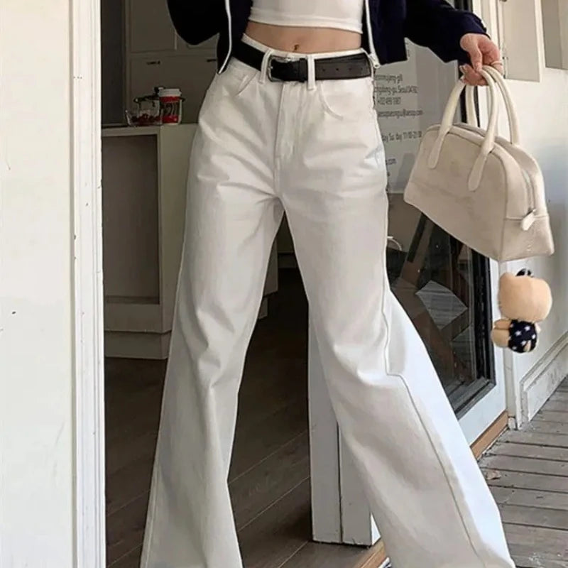 Women's Jeans Wide Leg Summer Female Cowboy Pants Korean Popular Clothes Harajuku Fashion Retro Casual Chic and Elegant Trousers