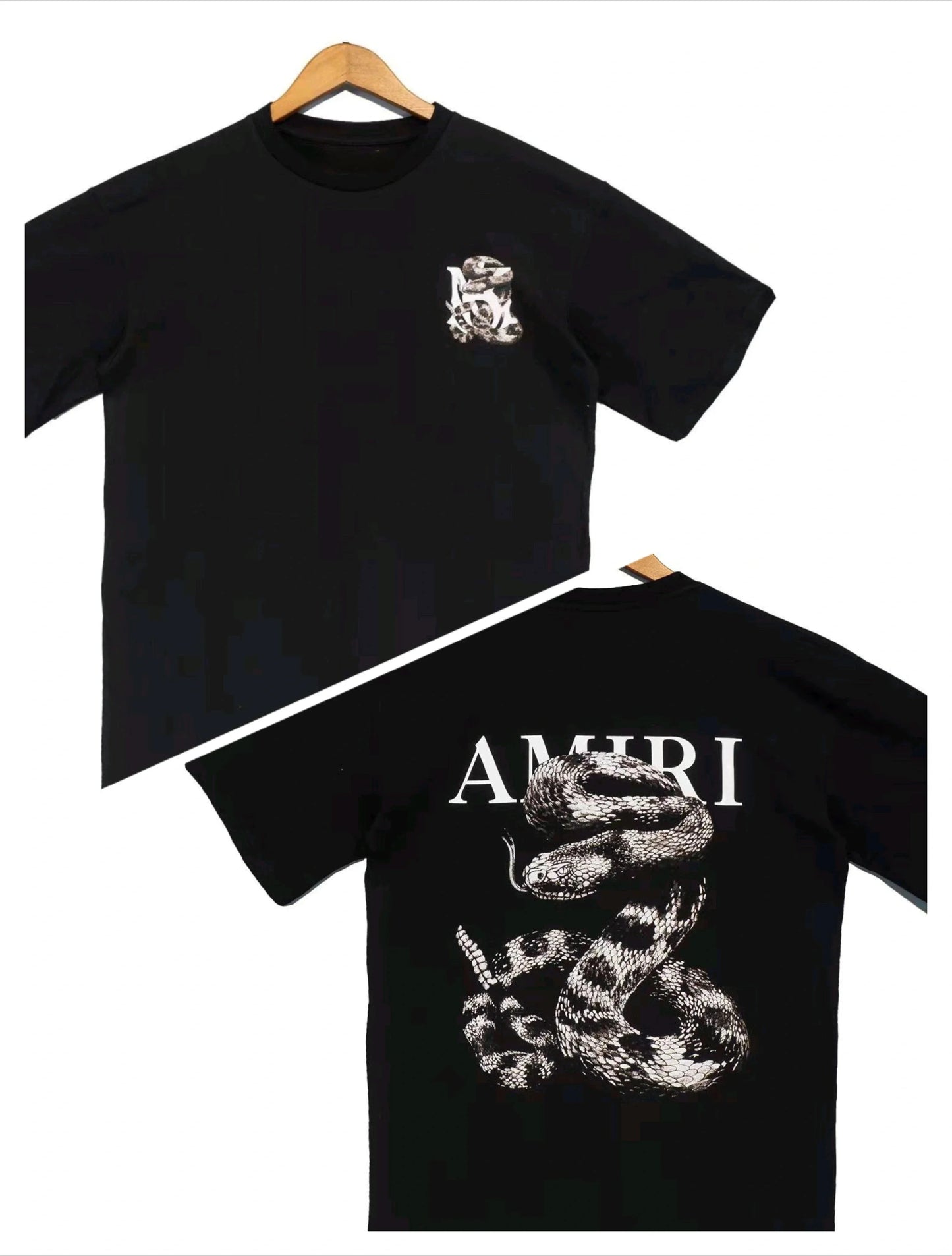 Spring and Summer Light Luxury Fashionable Loose Snake Men and Women Printed Short Sleeved Fashionable Casual Versatile T-shirt