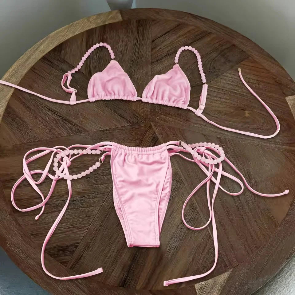 Micro Bikini Push Up Women Swimsuits 2025 Sexy Swimwear Brazilian Bikini Set Halter Biquini Swim Suits Print Beachwear Female