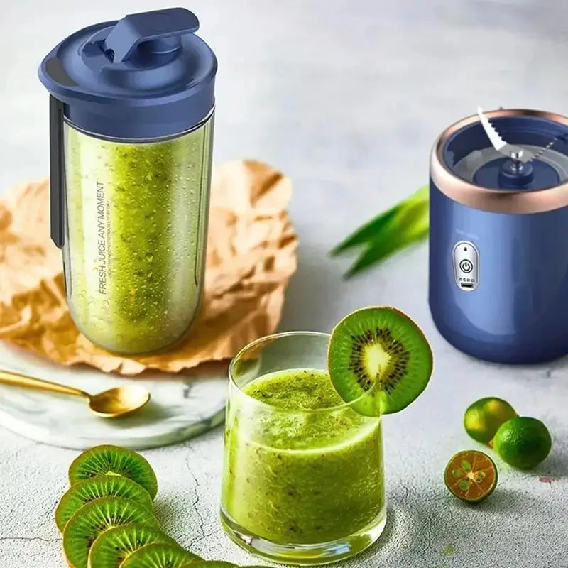 Portable Juicer Cup Smoothie Blender 6 Blade Blender Bottle Household Fruit Juicer Cup USB Rechargeable Juicer Kitchen Tool