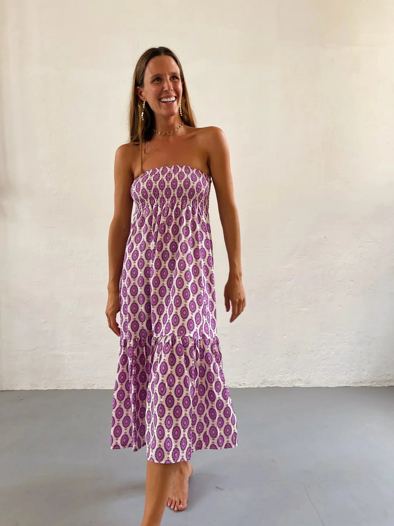 Women's Casual Boho Skirts New Spring Summer Fashion Vintage Loose Elastic Waist Floral Print Ethenic Style Beach Maxi Skirt