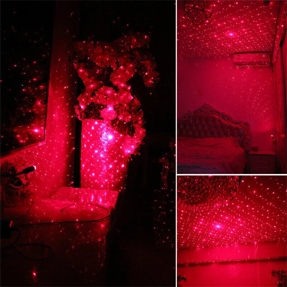 USB Dual Head LED Starry Sky Night Light USB Powered Galaxy Star Projector Atmosphere Lamp For Auto Car Roof Room Ceiling Decor