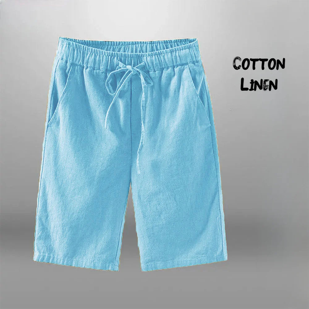 Men Shorts for Men Cotton Linen Casual Breathable Beach Shorts Men's Short Sweatpants Vacation Gym Basketball