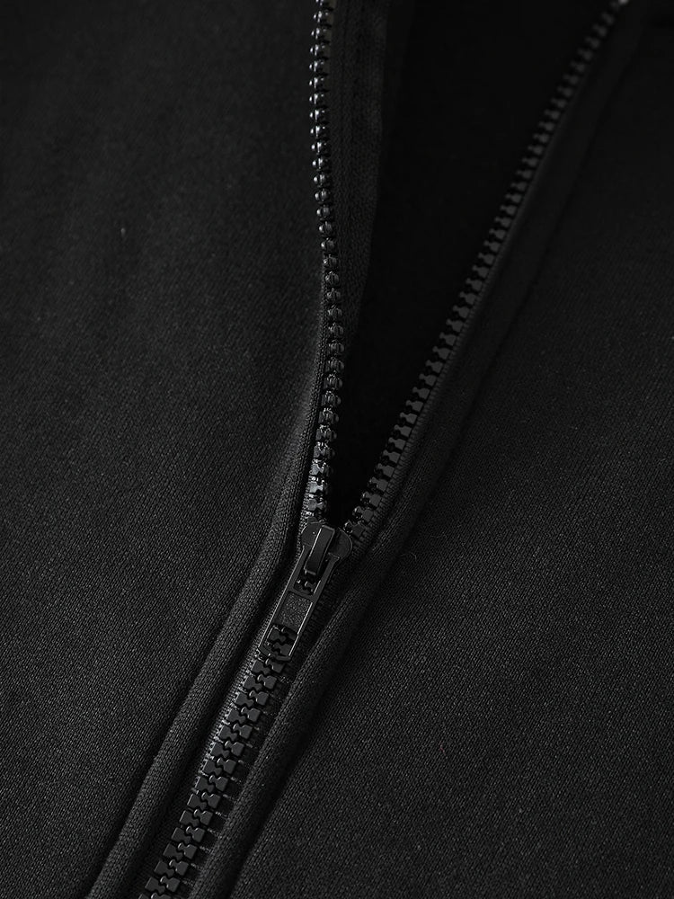 Autumn Fashion Solid Zipper Hoodie Women Warm Fleece Hooded Sweatshirt Casual Street Pocket Sportswear Oversized Female Clothing