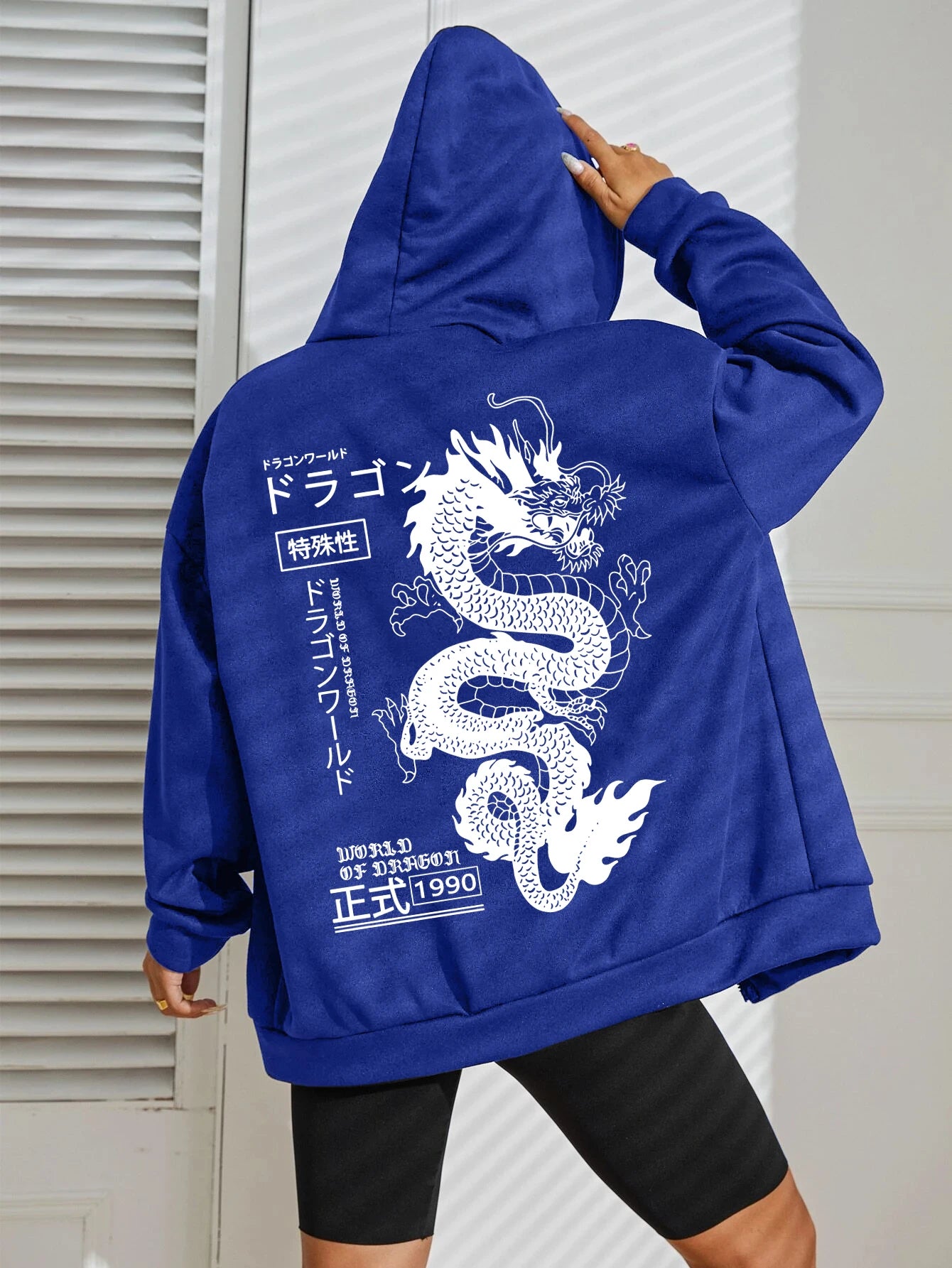 World Of Dragon Special 1990 Pattern Women Zipper Hoodie Trendy Fleece Hoody Casual Autumn Sportswear Retro Loose Streetwear