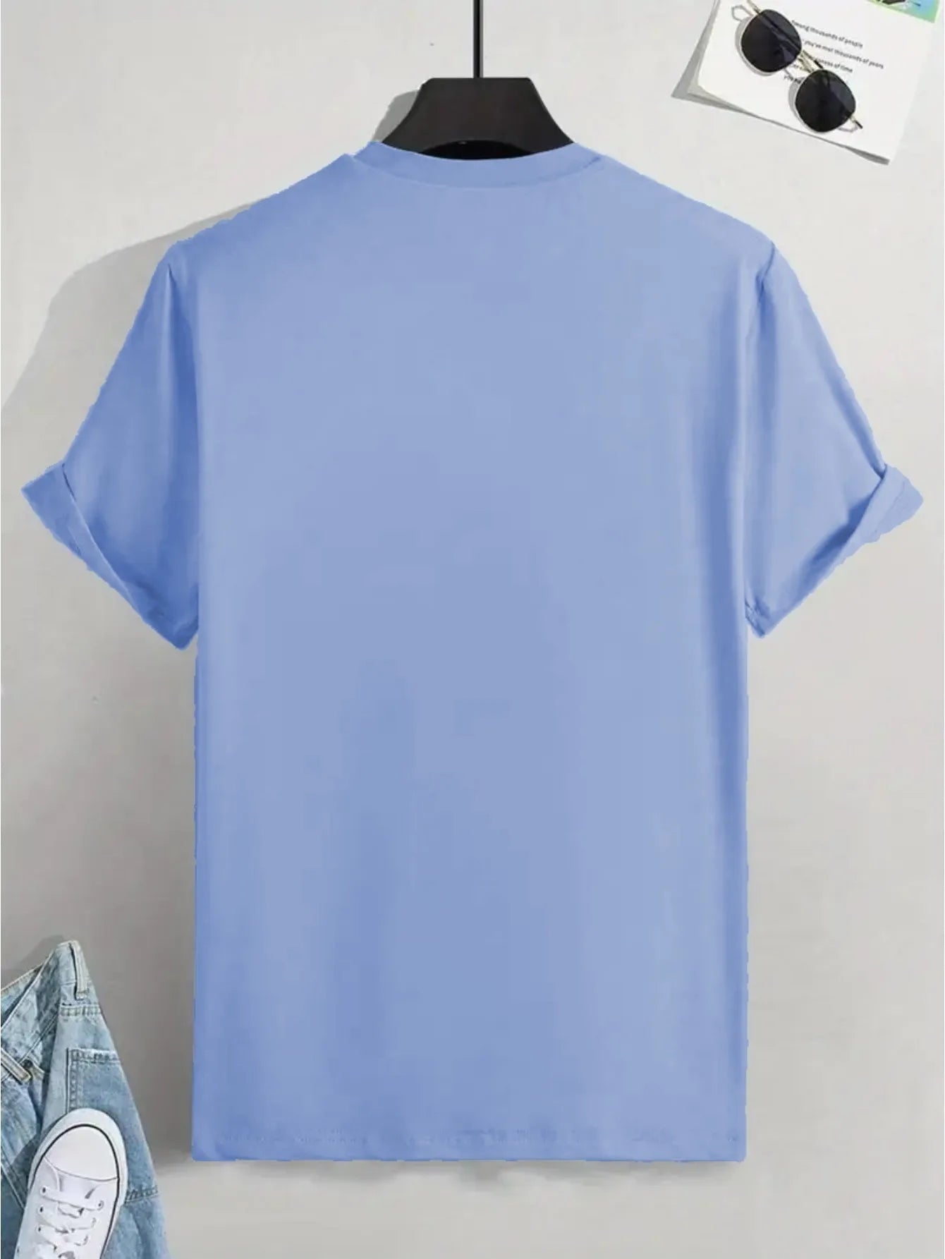 Men's summer 100 cotton fashionable casual loose plus size ITALIA pattern printed sports round neck short sleeved T-shirt top