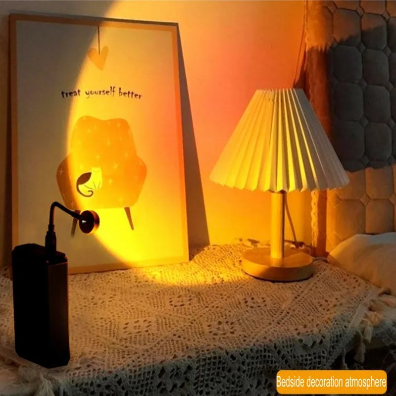 USB Rainbow Projector Sunset Lights Create a Relaxed Atmosphere - Perfect for Home Decoration, Photography Lighting, Coffee Shop