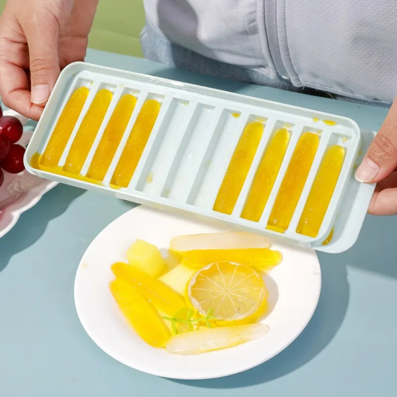 Creative Silicone Ice Cube Molds Reusable 11 Grids Freezing Mould Long Stick Shape Mold Drink Wine Juice Chilled Kitchen Gadgets
