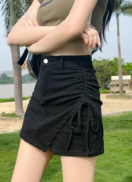 Classic Women's Skirt Pants Denim Shorts High Waist Female Short Jeans Trend 2025 2000s Clothes Y2k New In Designer Kpop Outfits