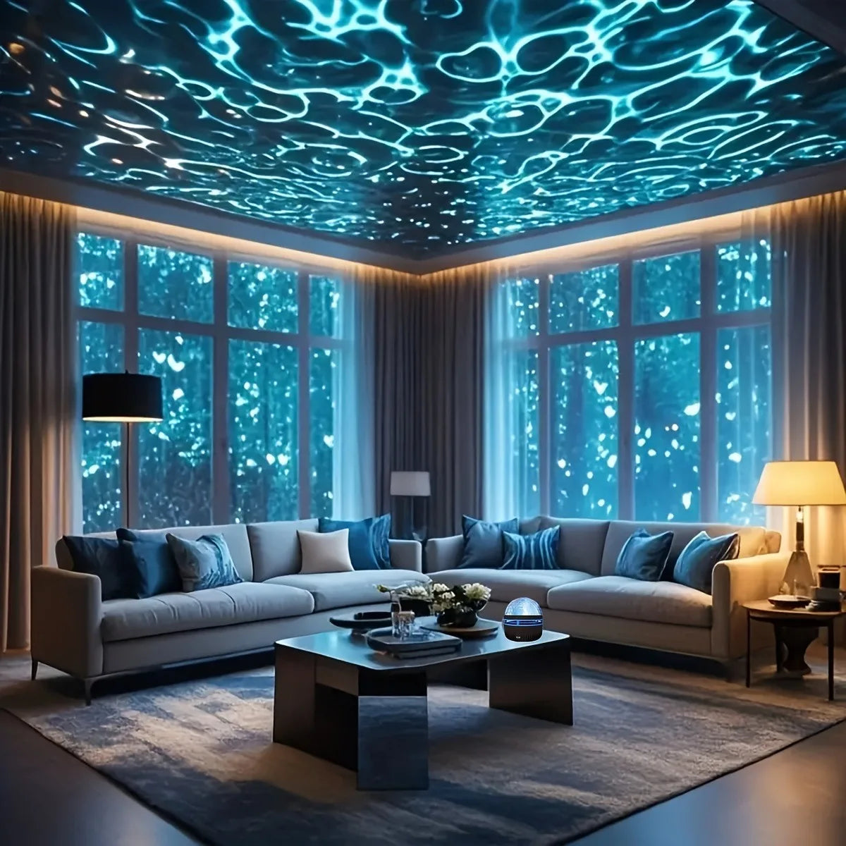 Water Ripple/Dreamy Aurora Magic Projection Light 7-Color Remote Control Projector Usb Powered Colorful Atmosphere Night Light