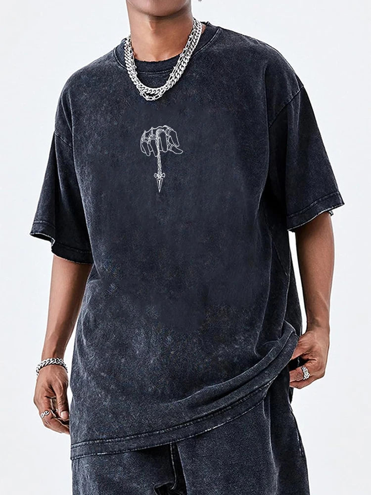 Anime Hunter X Hunter Washed Tshirt Graphic Hip Hop Vintage T Shirt Men Women Harajuku Cotton Casual Short Sleeve Tshirt
