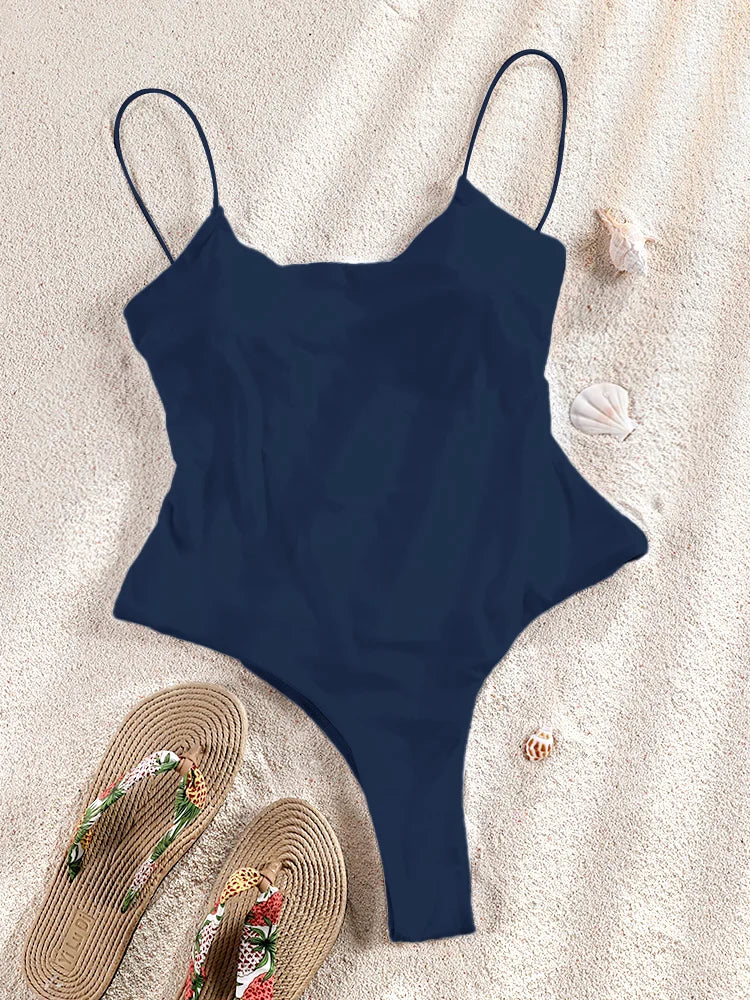 ZRTAK Sexy One Piece Swimsuit Female Sexy Women Monokini Swimwear 2025 Bandage Bathing Suit Pleated Biquini Vintage Beachwear