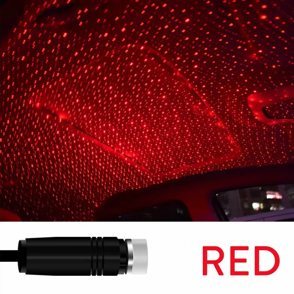 USB Dual Head LED Starry Sky Night Light USB Powered Galaxy Star Projector Atmosphere Lamp For Auto Car Roof Room Ceiling Decor