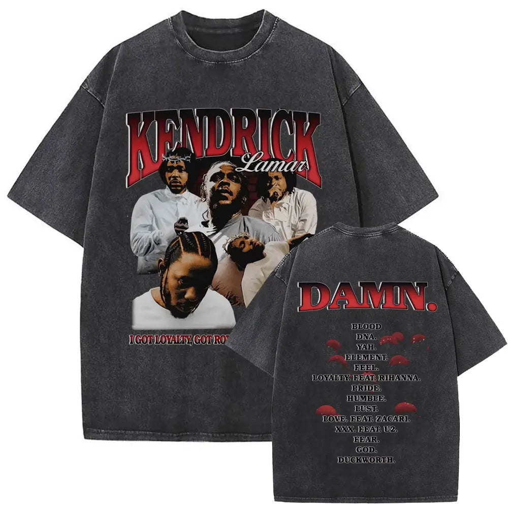 ck Lamar ThLimited Rapper Kendriey Not Like Us Washed Vintage T-shirt Summer Men Women Hip Hop Oversized Street Crewneck T Shirt