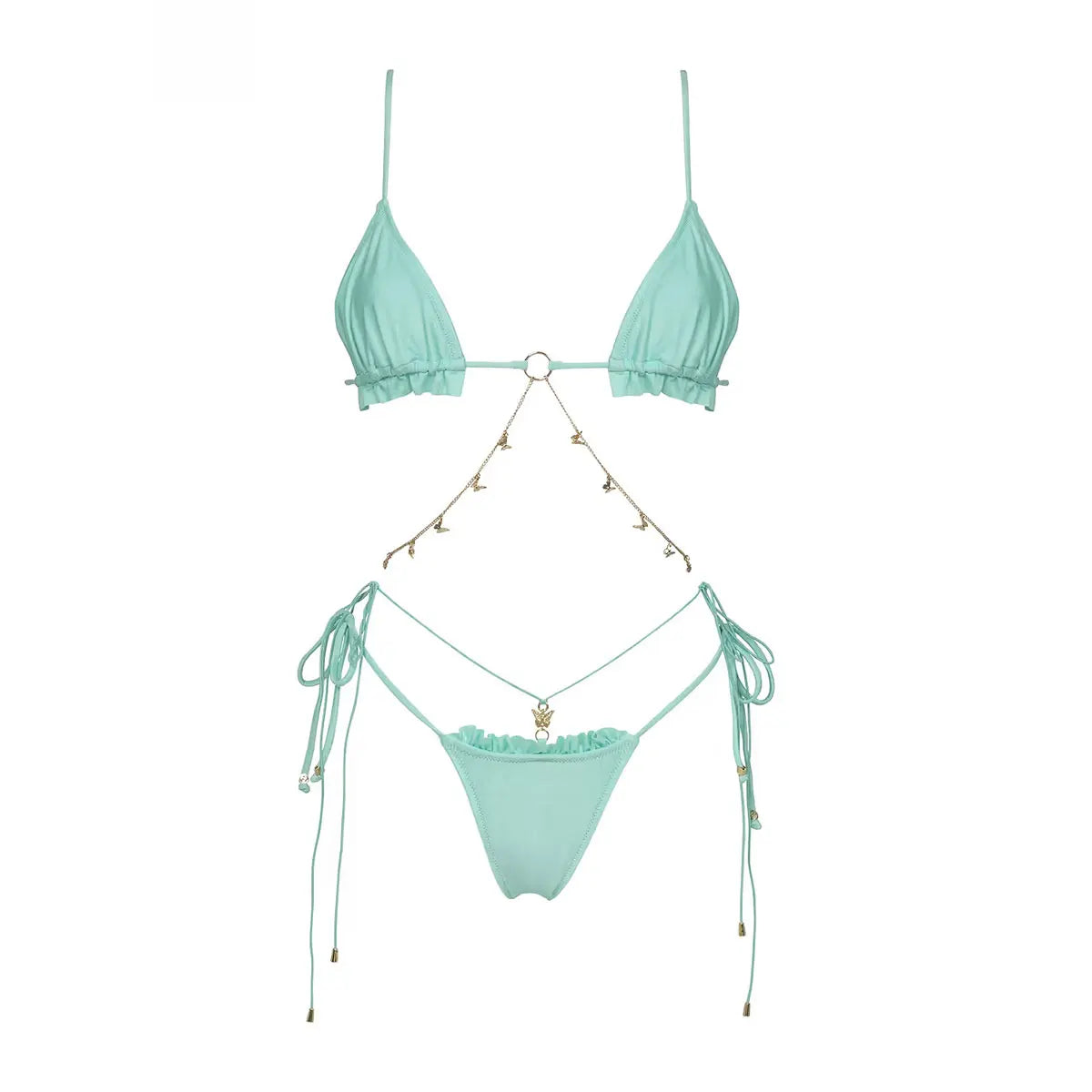 Shiny Diamond Bikini Set Sexy Women Swimsuit Push Up Swimwear Female Bandeau Biquini Halter Bathing Suit Blue Bodysuit Beachwear