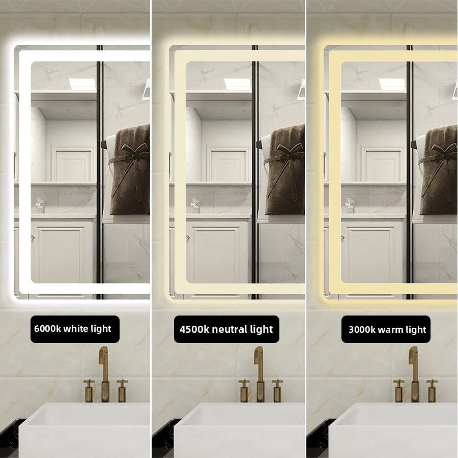 Bathroom Smart Mirror Toilet Toilet Toilet Mirror LED Light Mirror Makeup Defogging Human Body Induction Touch Screen Smart