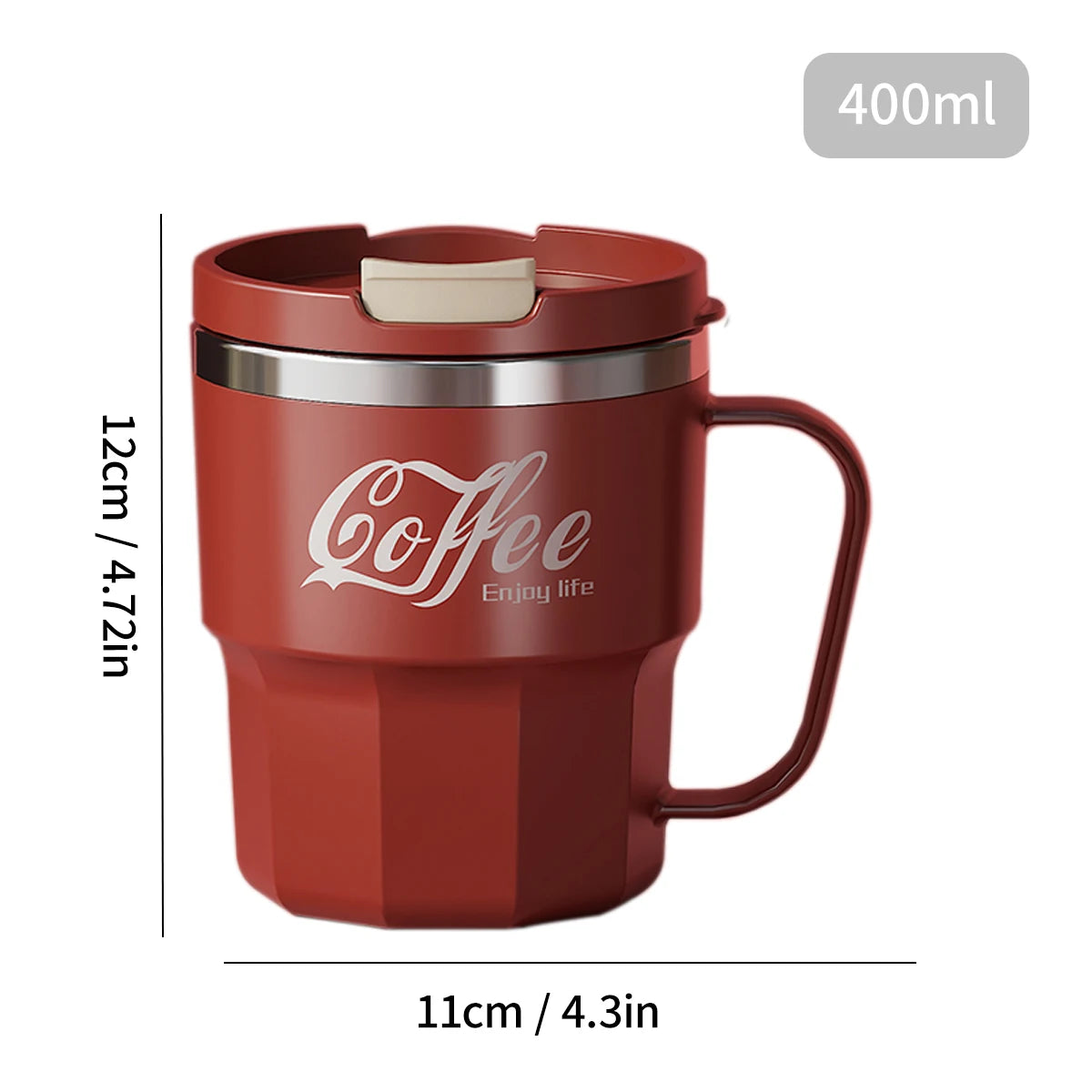 WORTHBUY 304 Stainless Steel Insulated Water Cup Double-Walled Drinking Cup Travel Portable Anti Scalding Milk Coffee Cup