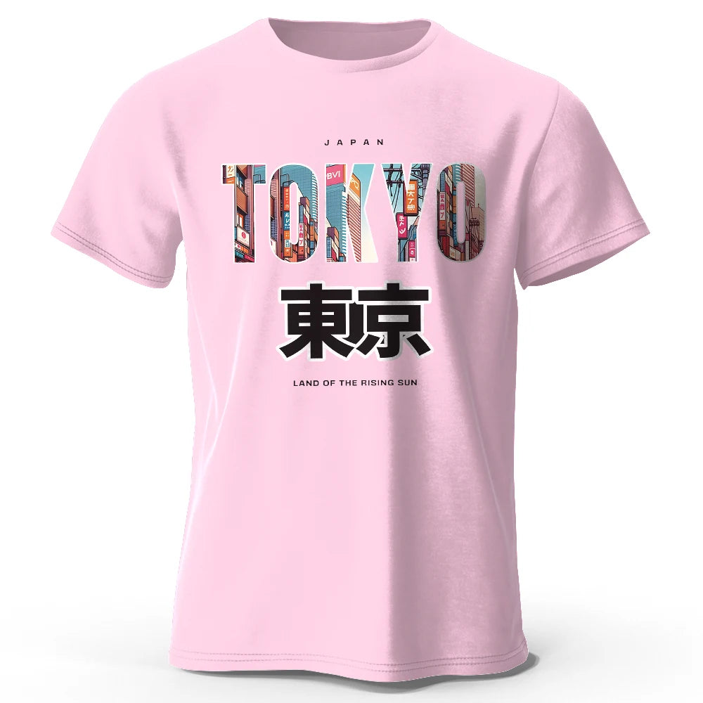 Tokyo Printed Fashion Forward 100% Cotton T-Shirt, Ultra Soft Round Neck Short Sleeve Tee, Perfect for Men & Women