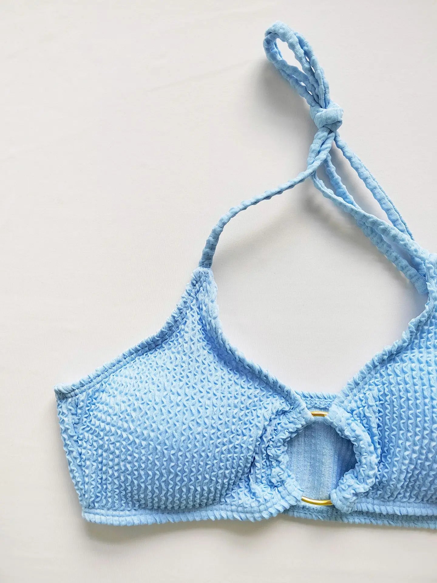 New High Elastic Bikini Set for 2025 Summer Three-piece Solid Color Lace-up Sexy Women Swimsuit Beach Bathing Suit Swimwear