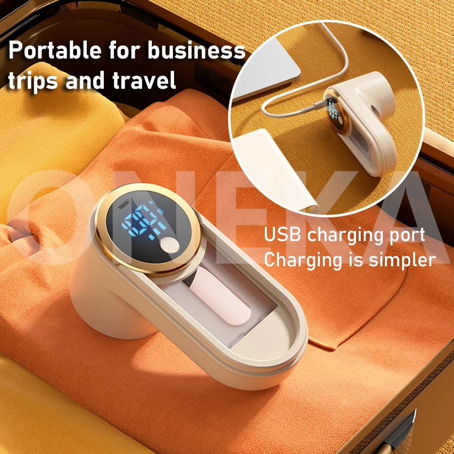 ONEKA Rechargeable Fabric Shaver Lint Remover Sweater Defuzzer Lints Fuzzs Pills Pilling Trimmer for Clothes Furniture Gift Idea