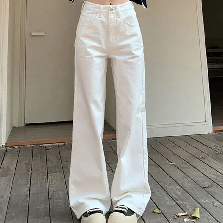 Women's Jeans Wide Leg Summer Female Cowboy Pants Korean Popular Clothes Harajuku Fashion Retro Casual Chic and Elegant Trousers