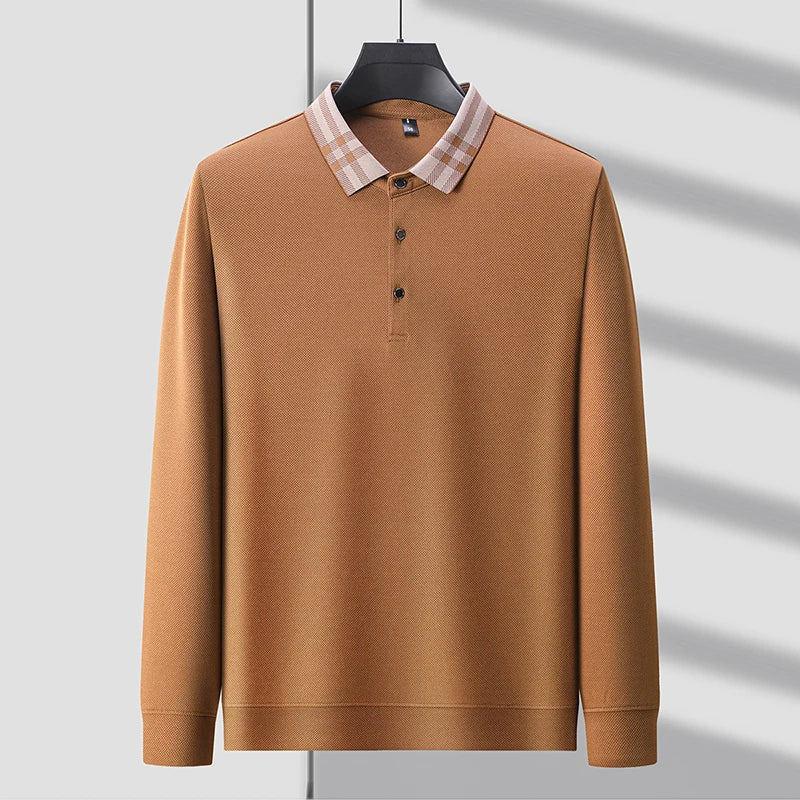 High quality long sleeve men's polo shirt with autumn personalized flip collar fashionable luxury design top casual Paul T-shirt