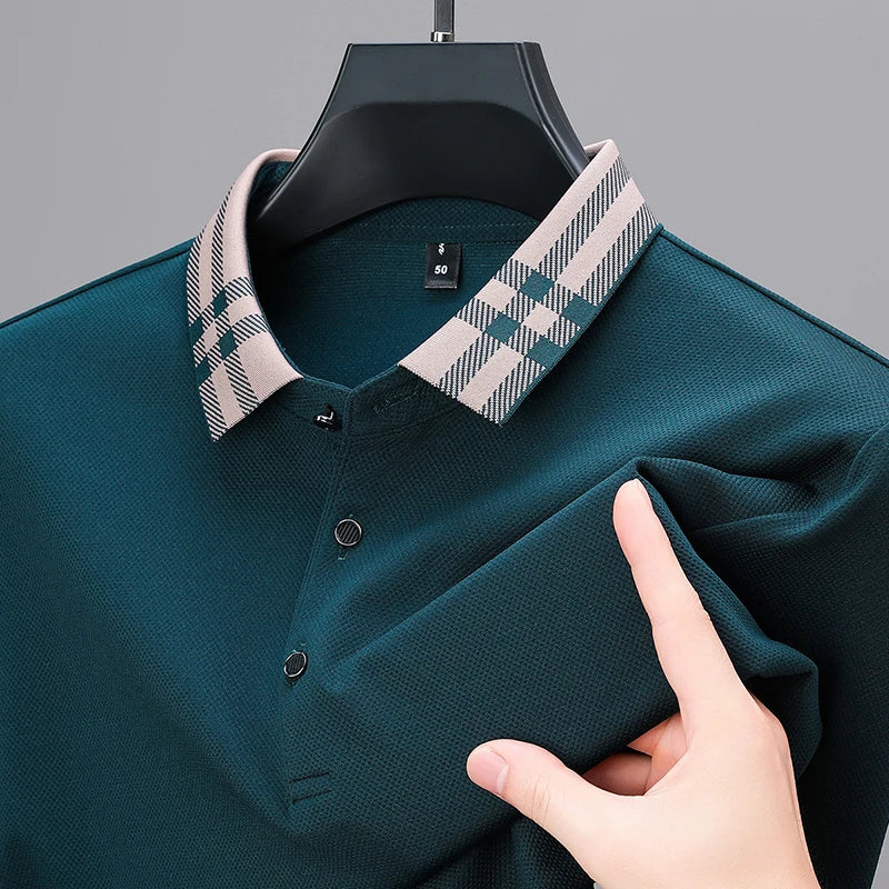 High quality long sleeve men's polo shirt with autumn personalized flip collar fashionable luxury design top casual Paul T-shirt