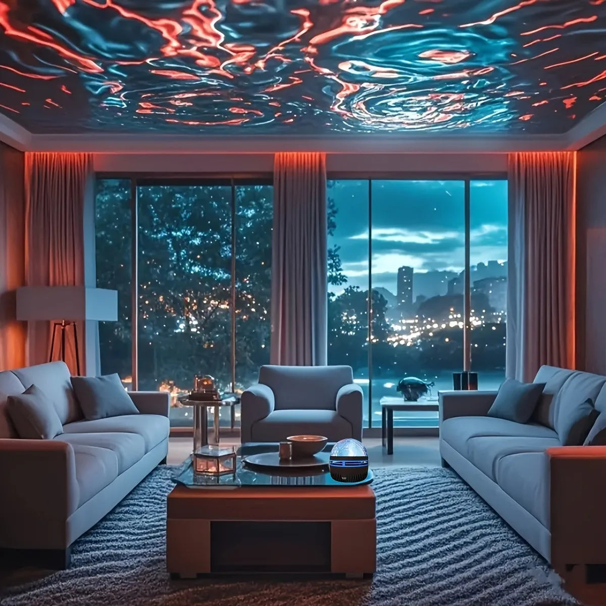 Water Ripple/Dreamy Aurora Magic Projection Light 7-Color Remote Control Projector Usb Powered Colorful Atmosphere Night Light
