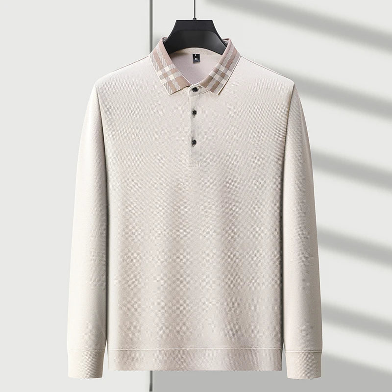 High quality long sleeve men's polo shirt with autumn personalized flip collar fashionable luxury design top casual Paul T-shirt