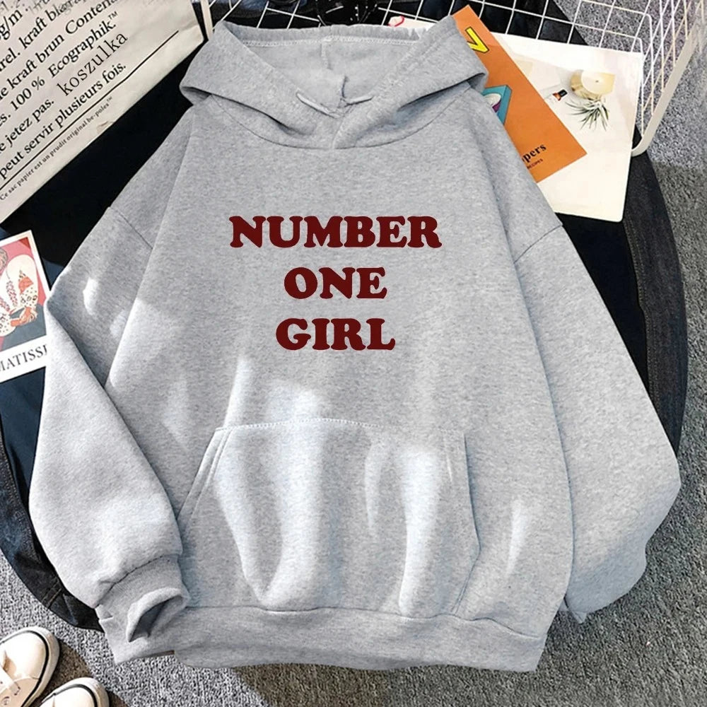 Rosé Number One Girl Hoodie Retro Women Hoodies Kawaii Clothes Harajuku Aesthetic Autumn Winter Pullover Sweatshirt Vintage