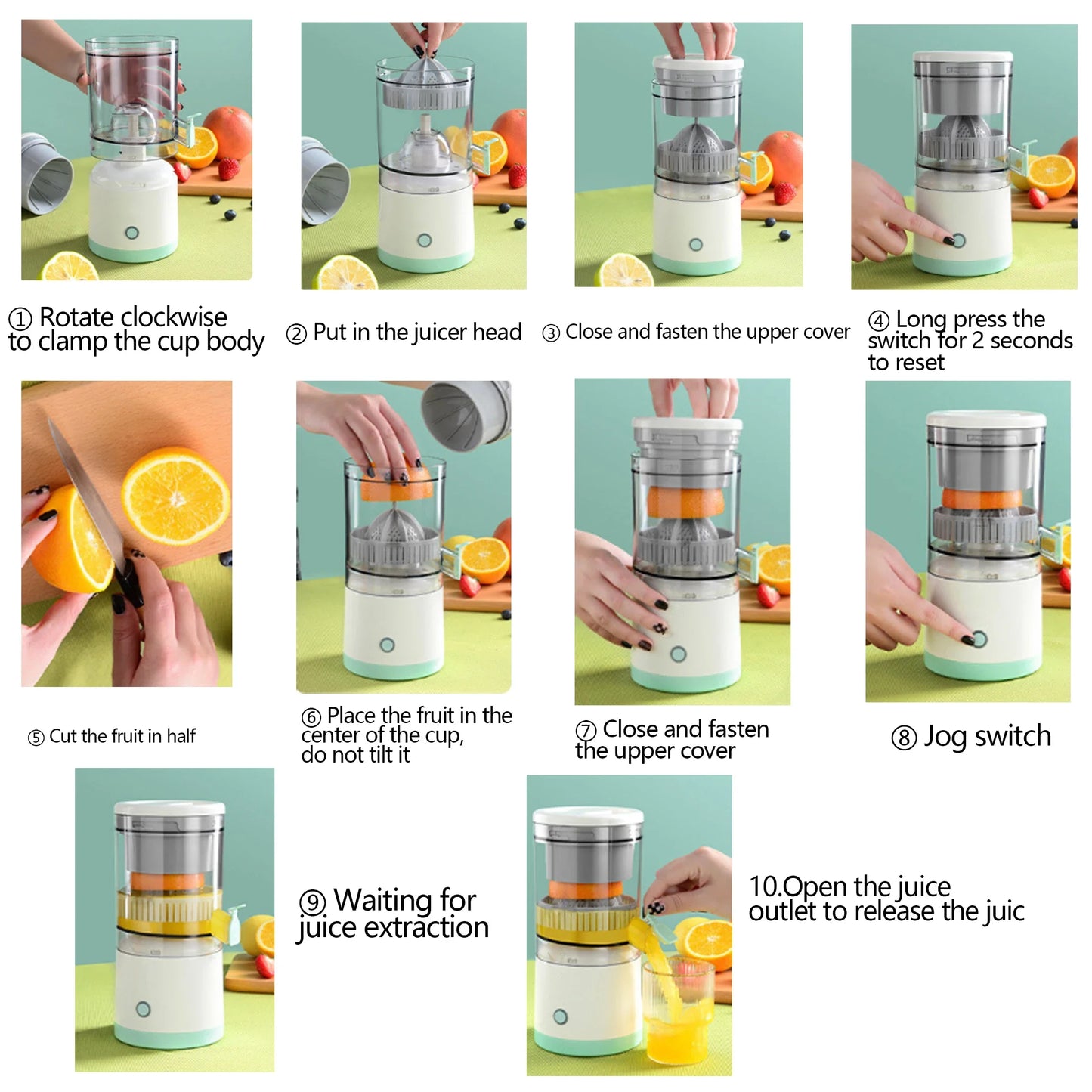 Wireless Automatic Orange Lemon Juice Portable Electric Juicer Separator Fruit Juicer Cup Household Juicer Mini Home Juicer