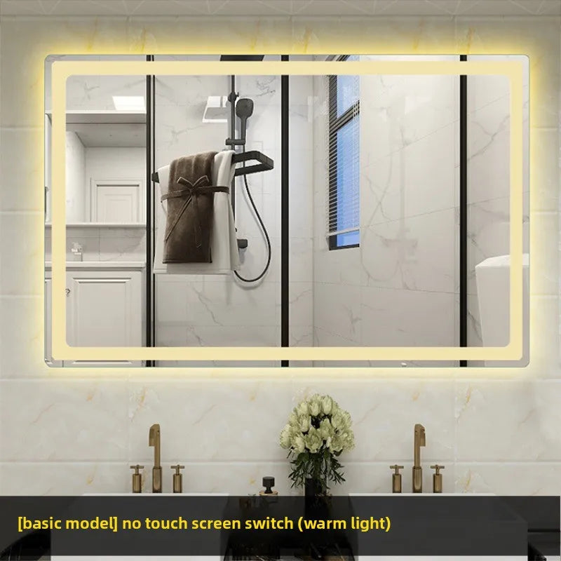 Bathroom Smart Mirror Toilet Toilet Toilet Mirror LED Light Mirror Makeup Defogging Human Body Induction Touch Screen Smart