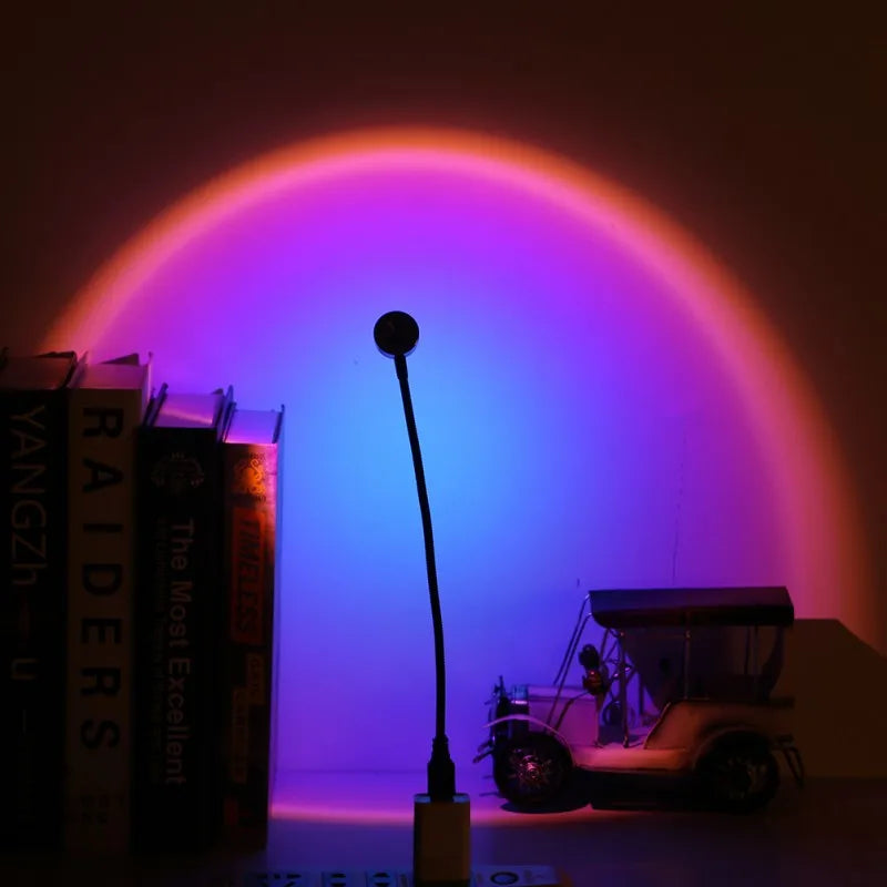 USB Rainbow Projector Sunset Lights Create a Relaxed Atmosphere - Perfect for Home Decoration, Photography Lighting, Coffee Shop