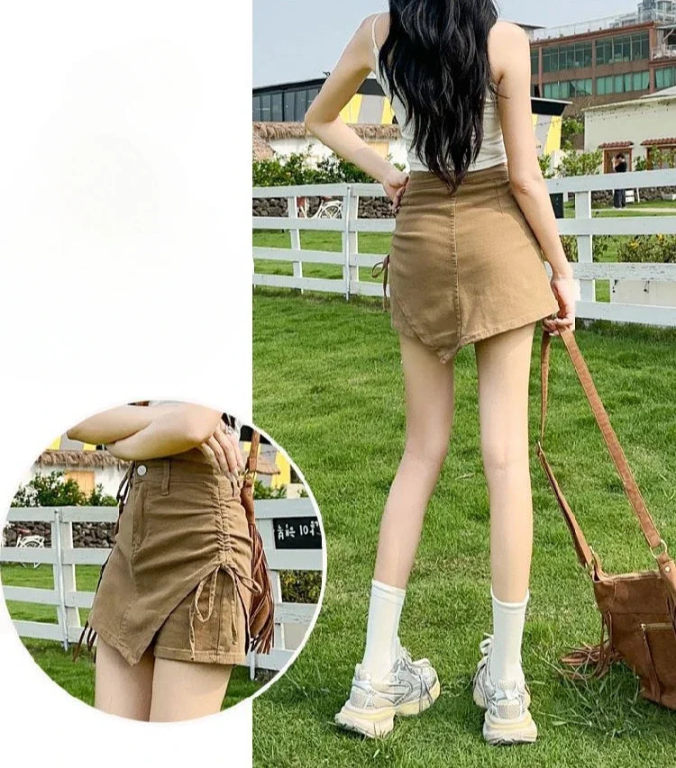 Classic Women's Skirt Pants Denim Shorts High Waist Female Short Jeans Trend 2025 2000s Clothes Y2k New In Designer Kpop Outfits